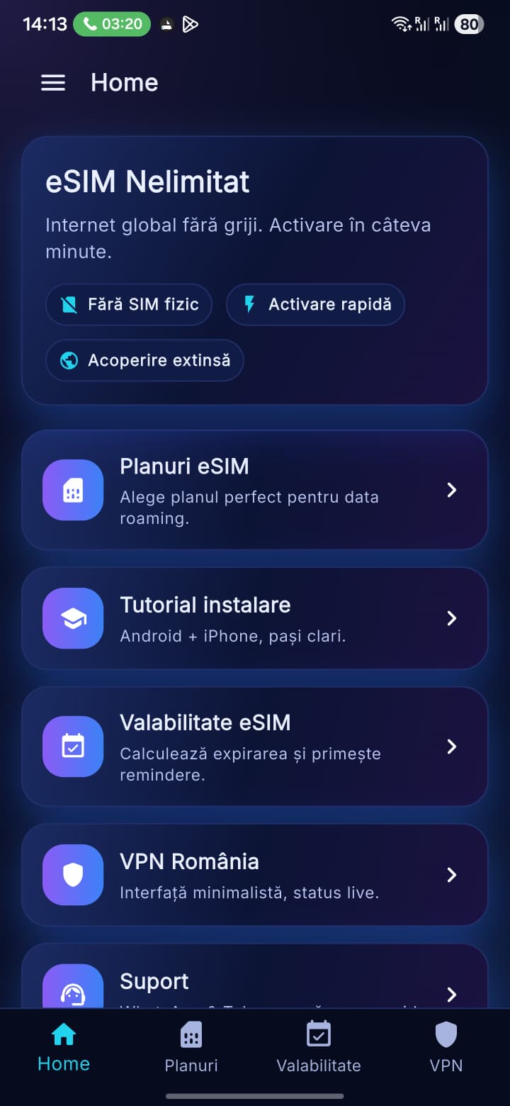 Screenshot aplicație eSIM Nelimitat 3