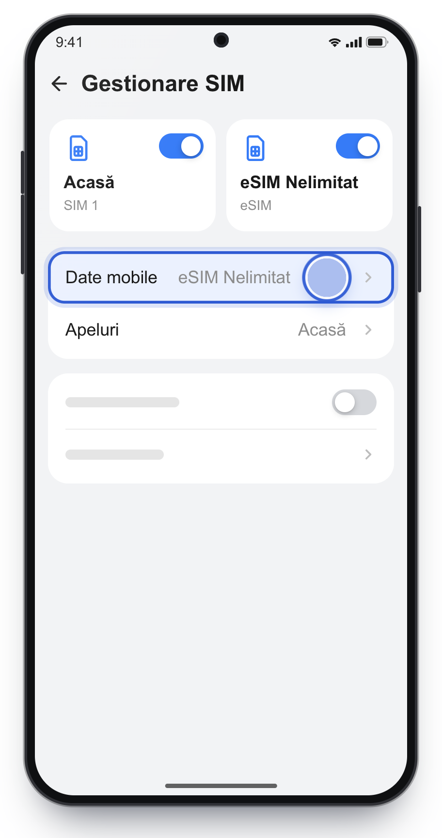Date mobile pe eSIM Nelimitat, pe Huawei.