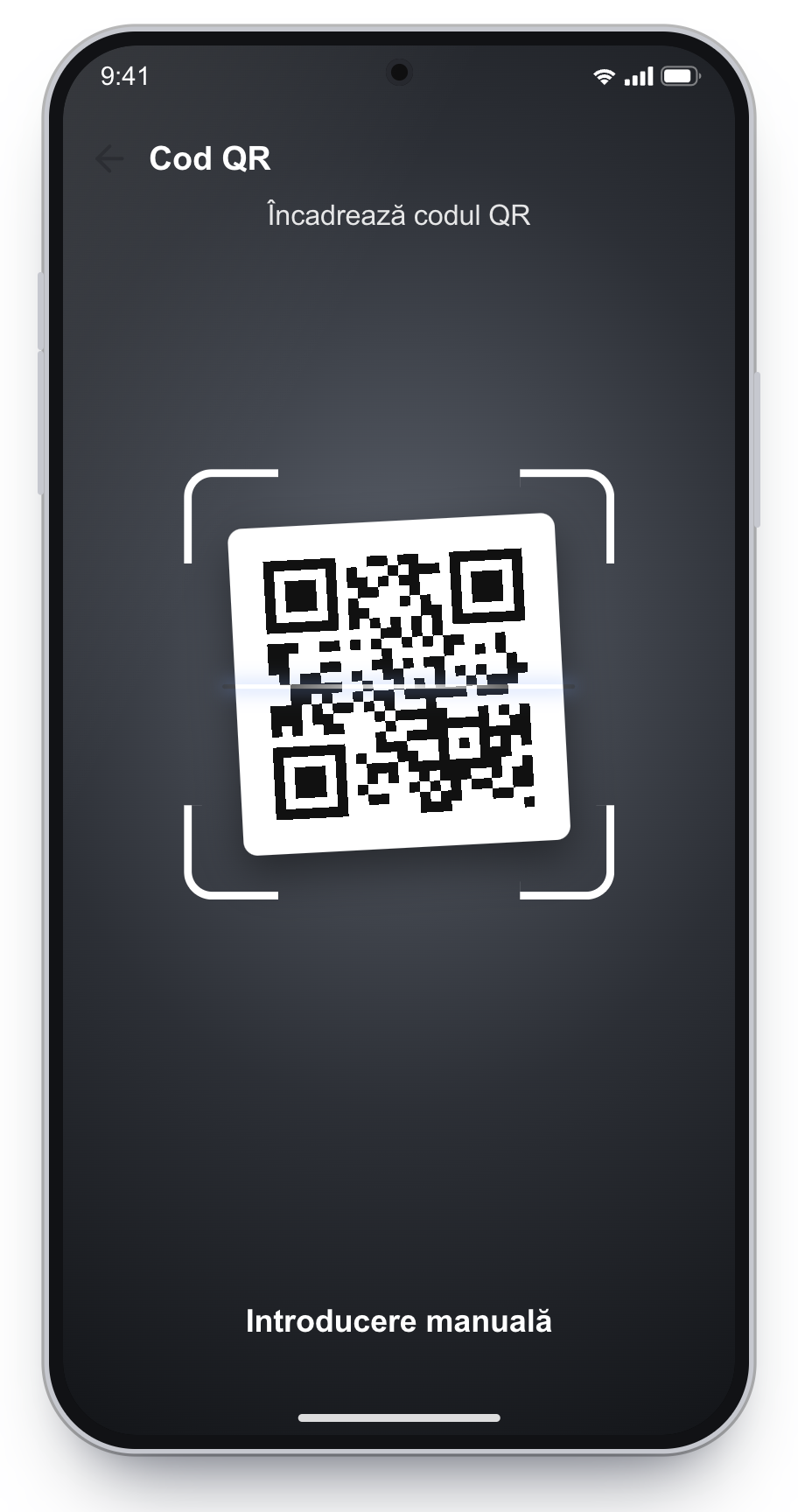 Camera Pixel scanând codul QR.